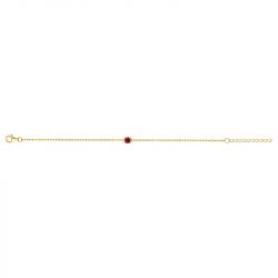 Bracelet femme solitaire edora plaque or et spinelle rouge  - bracelets-femme - edora - 2