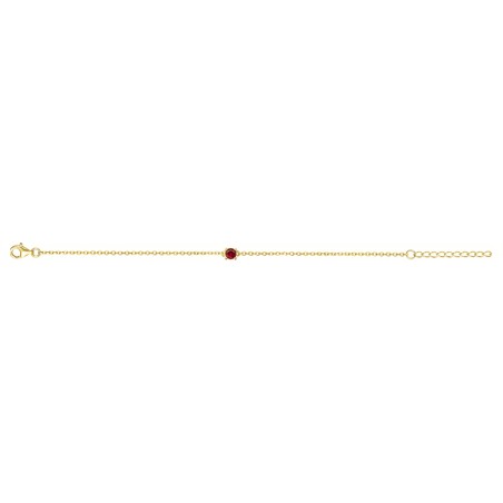 Bracelet femme solitaire edora plaque or et spinelle rouge  – bracelets femme