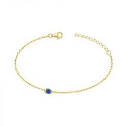Bracelet femme solitaire edora plaque or et spinelle bleue  - bracelets-femme - edora - 0