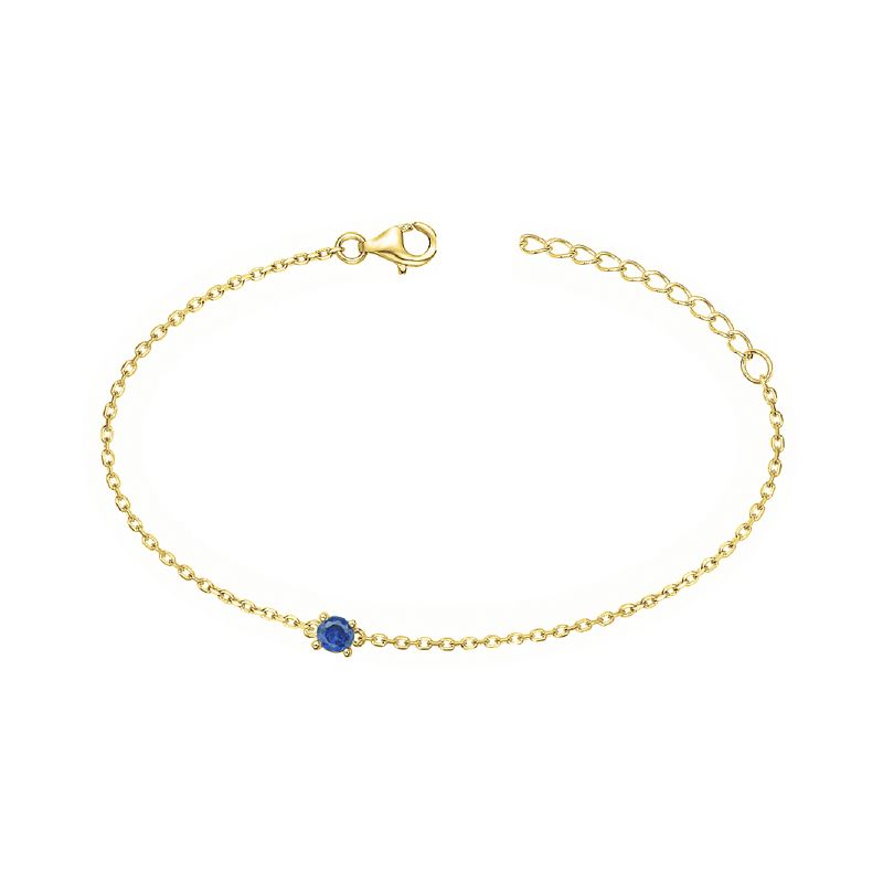 Bracelet femme solitaire edora plaque or et spinelle bleue  - bracelets-femme - edora