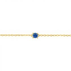 Bracelet femme solitaire edora plaque or et spinelle bleue  - bracelets-femme - edora - 1