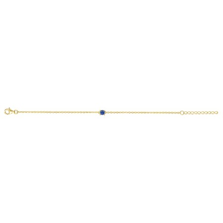 Bracelet femme solitaire edora plaque or et spinelle bleue  – bracelets femme