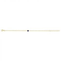 Bracelet femme solitaire edora plaque or et spinelle bleue  - bracelets-femme - edora - 2