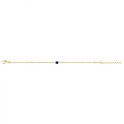 Bracelet femme solitaire edora plaque or et spinelle bleue  - bracelets-femme - edora - 2