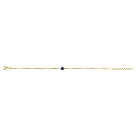 Bracelet femme solitaire edora plaque or et spinelle bleue  – bracelets femme