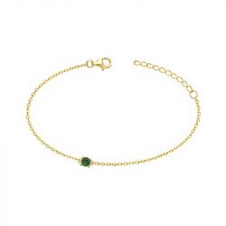 Bracelet femme solitaire edora plaque or et spinelle verte  - bracelets-femme - edora - 0