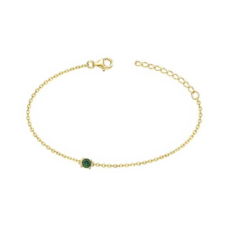 Bracelet femme solitaire edora plaque or et spinelle verte  - bracelets-femme - edora