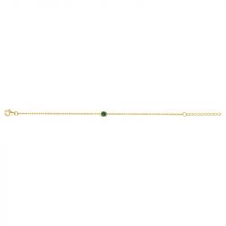 Bracelet femme solitaire edora plaque or et spinelle verte  - bracelets-femme - edora - 2