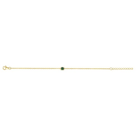 Bracelet femme solitaire edora plaque or et spinelle verte  – bracelets femme