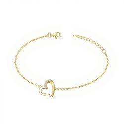 Bracelet femme coeur edora plaque or et oxydes - bracelets-femme - edora - 0