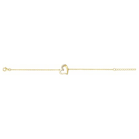 Bracelet femme coeur edora plaque or et oxydes – bracelets femme