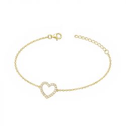 Bracelet femme coeur edora plaque or et oxydes - bracelets-femme - edora - 0