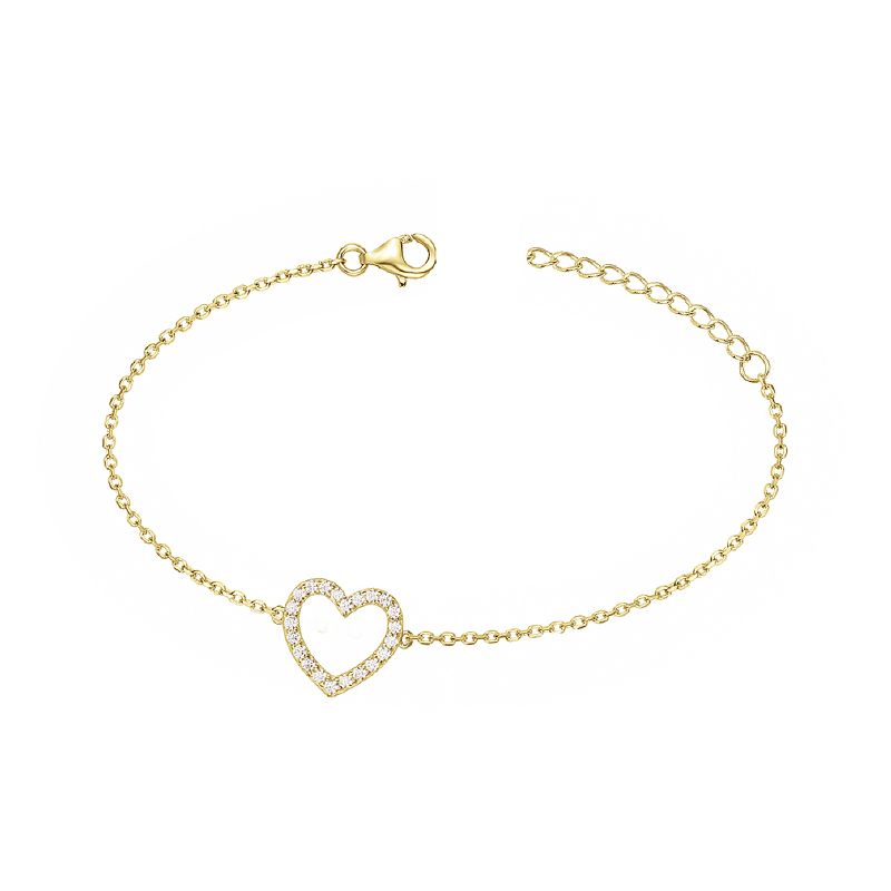 Bracelet femme coeur edora plaque or et oxydes - bracelets-femme - edora