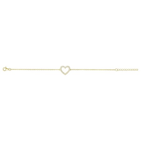 Bracelet femme coeur edora plaque or et oxydes – bracelets femme