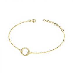 Bracelet femme cercles entrelacés edora plaque or et oxydes - bracelets-femme - edora - 0