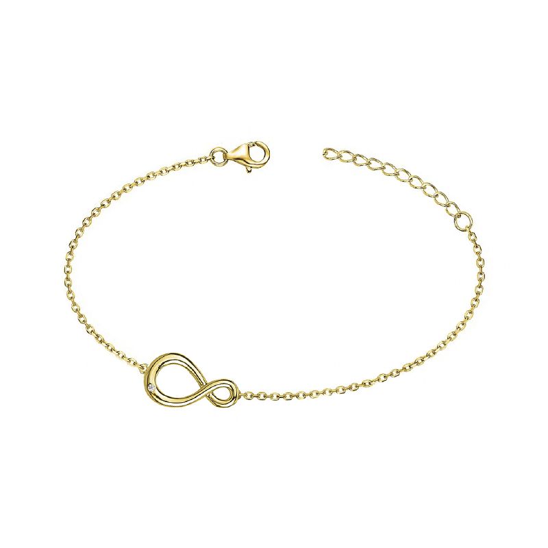 Bracelet femme signe infini edora plaque or et oxyde - bracelets-femme - edora