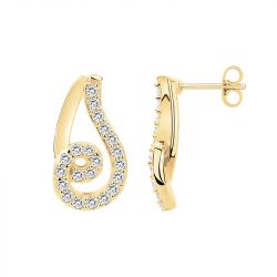 Boucles d'oreilles femme pendantes fantaisies plaque or et oxydes
 - boucles-d-oreilles-femme - edora - 0