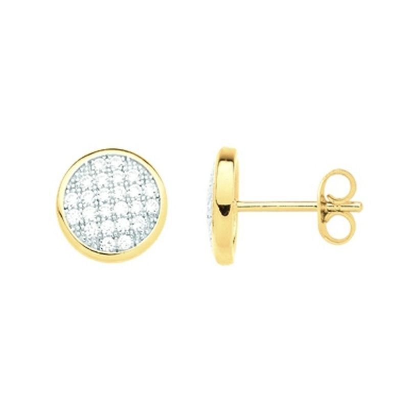 Boucles d'oreilles femme puces plaque or et oxydes
 - boucles-d-oreilles-femme - edora