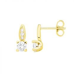 Boucles d'oreilles femme puces plaque or et oxydes
 - boucles-d-oreilles-femme - edora - 0