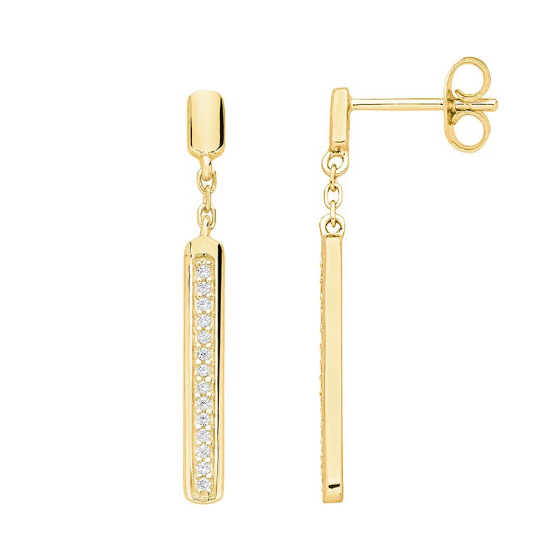 Boucles d'oreilles femme pendantes plaque or et oxydes - boucles-d-oreilles-femme - edora