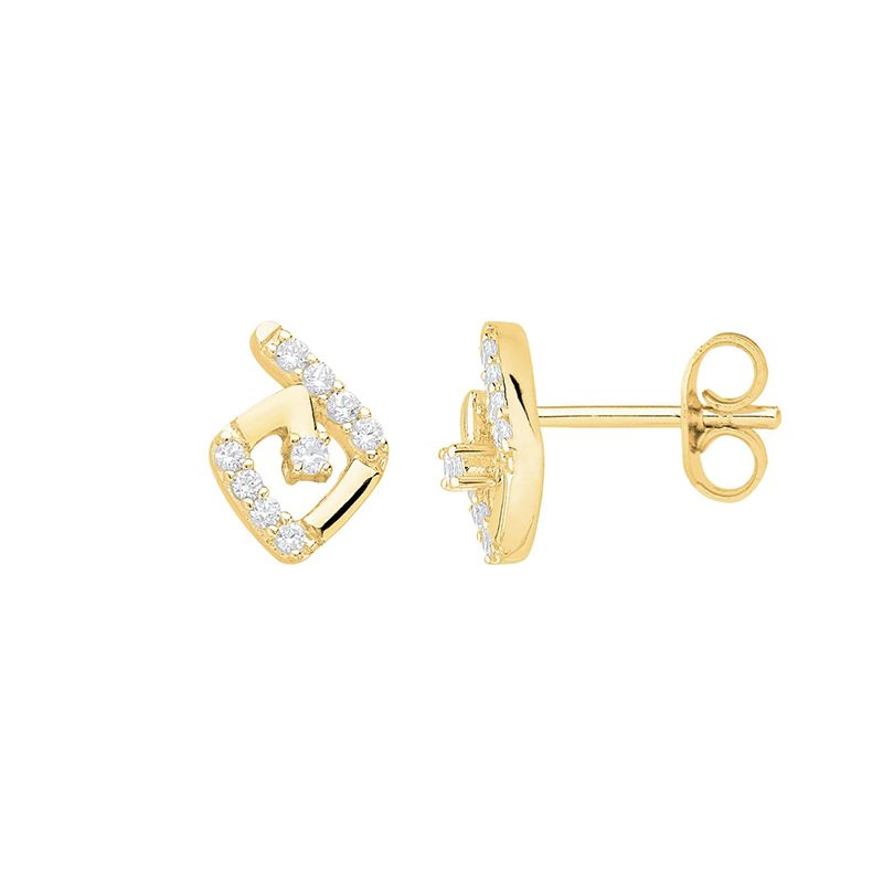 Boucles d'oreilles femme puces plaque or et oxydes - boucles-d-oreilles-femme - edora
