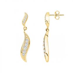 Boucles d'oreilles femme pendantes plaque or et oxydes
 - boucles-d-oreilles-femme - edora - 0