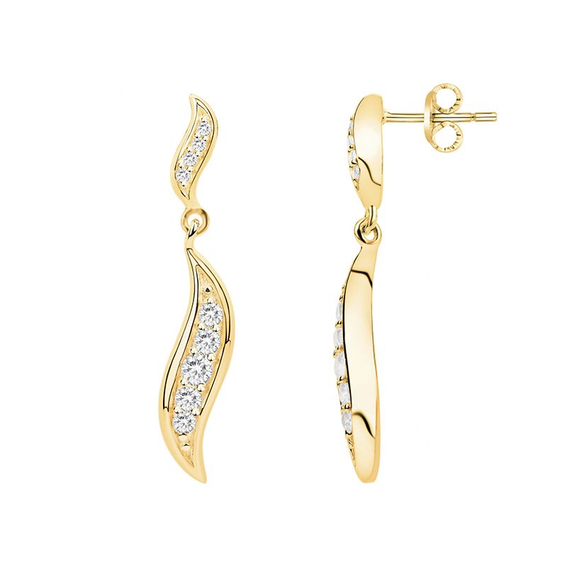 Boucles d'oreilles femme pendantes plaque or et oxydes
 - boucles-d-oreilles-femme - edora