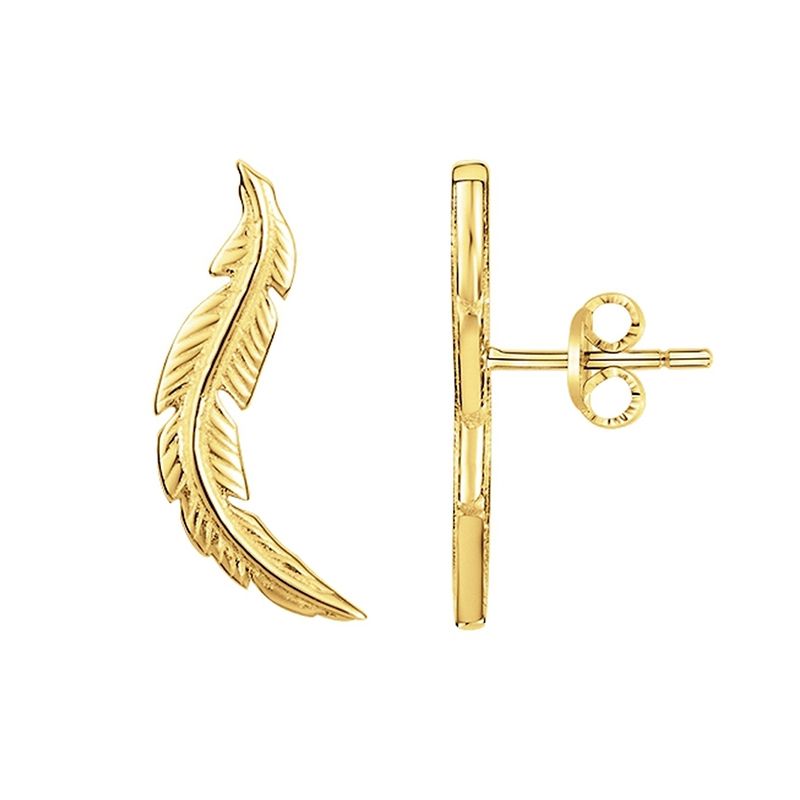 Boucles d'oreilles femme plumes edora plaque or et oxydes - boucles-d-oreilles-femme - edora