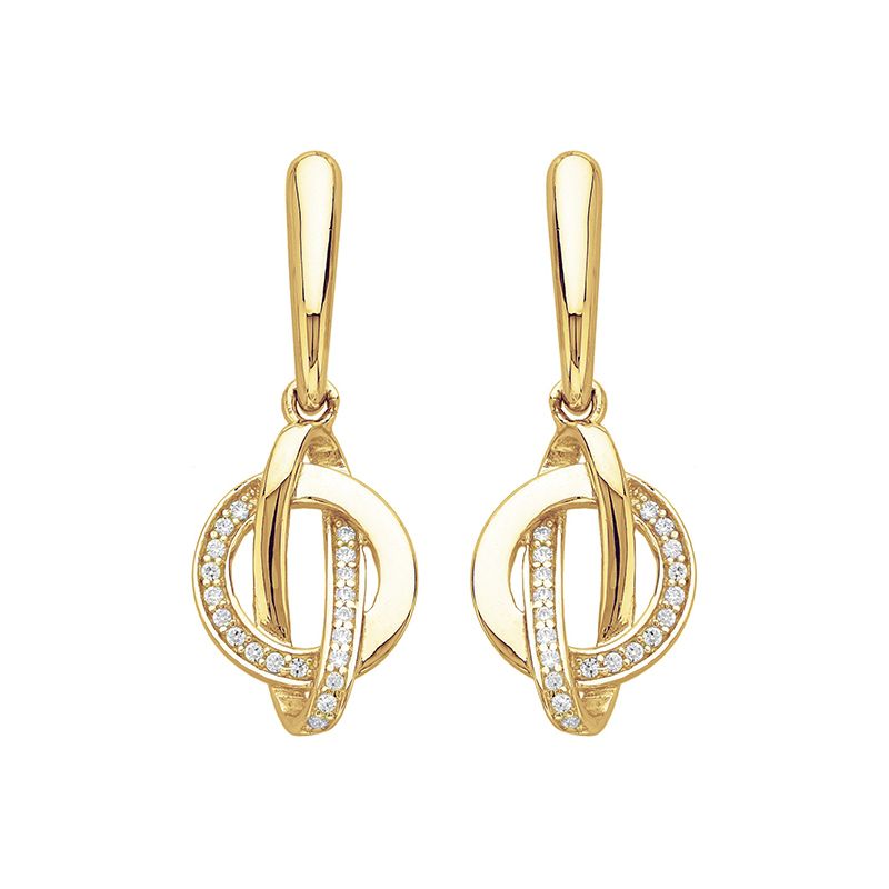 Boucles d'oreilles femme pendantes plaque or et oxydes - boucles-d-oreilles-femme - edora