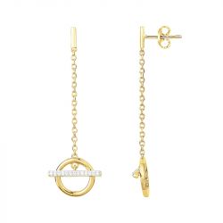 Boucles d'oreilles femme pendantes plaque or et oxydes
 - boucles-d-oreilles-femme - edora - 0
