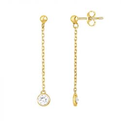 Boucles d'oreilles femme pendantes edora plaque or et oxydes - boucles-d-oreilles-femme - edora - 0