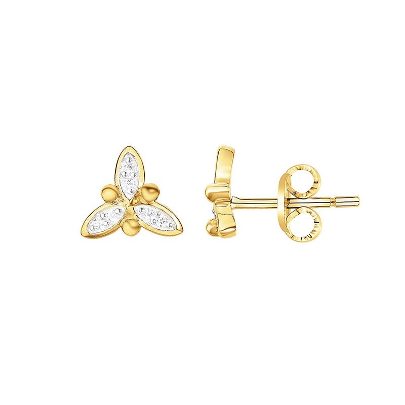 Boucles d'oreilles femme puces fleurs edora plaque or et oxydes
 - boucles-d-oreilles-femme - edora