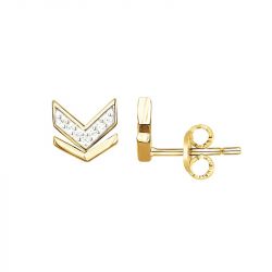 Boucles d'oreilles femme puces edora plaque or et oxydes - boucles-d-oreilles-femme - edora - 0