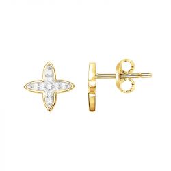 Boucles d'oreilles femme puces étoiles edora plaque or et oxydes - boucles-d-oreilles-femme - edora - 0