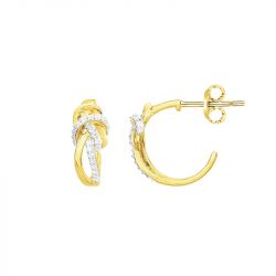 Boucles d'oreilles femme créoles noeuds edora plaque or et oxydes - boucles-d-oreilles-femme - edora - 0