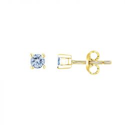 Boucles d'oreilles femme puces edora plaque or et spinelles bleues - boucles-d-oreilles-femme - edora - 0