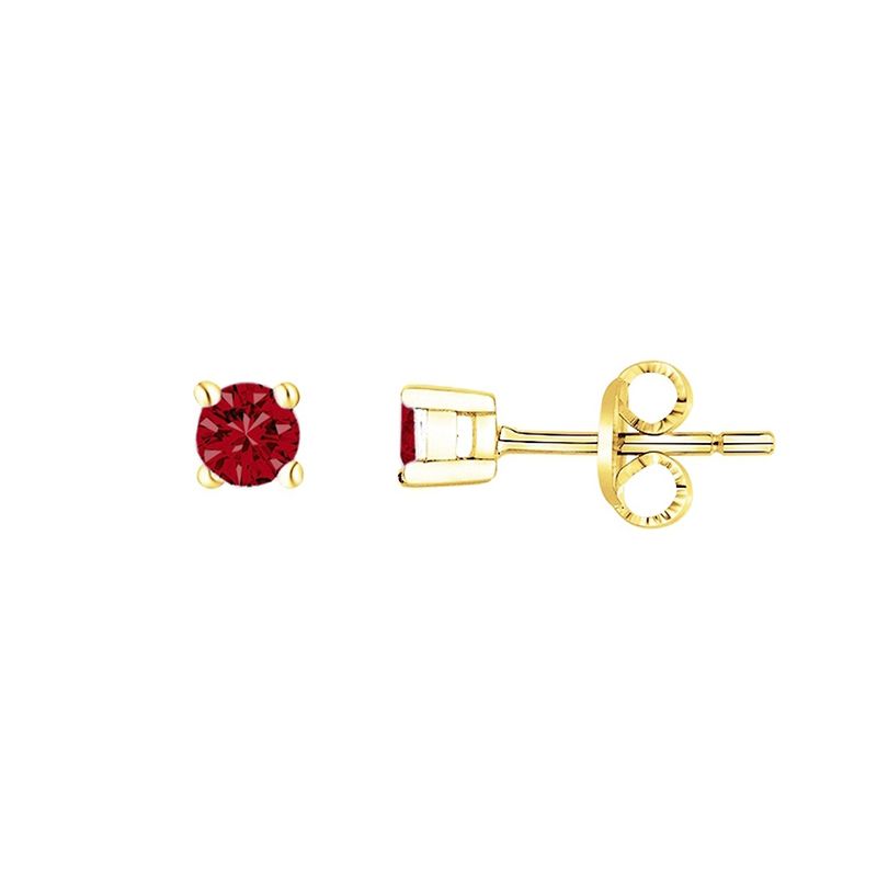Boucles d'oreilles femme puces edora plaque or et spinelles rouge - boucles-d-oreilles-femme - edora