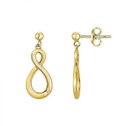 Boucles d'oreilles femme pendantes infini edora plaque or et oxydes - boucles-d-oreilles-femme - edora - 0