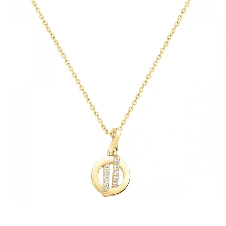 Collier femme cercle edora plaque or et oxydes – colliers femme