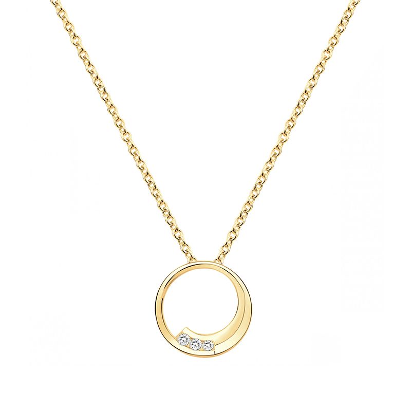 Collier femme trilogie edora plaque or et oxydes - colliers-femme - edora