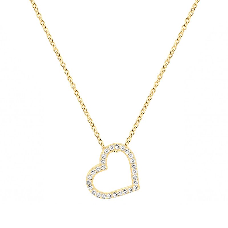 Collier femme coeur edora plaque or et oxydes - fete-des-meres - edora