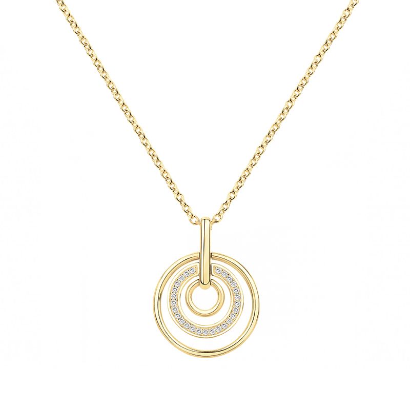 Collier femme cercles empierrés edora plaque or et oxydes - colliers-femme - edora