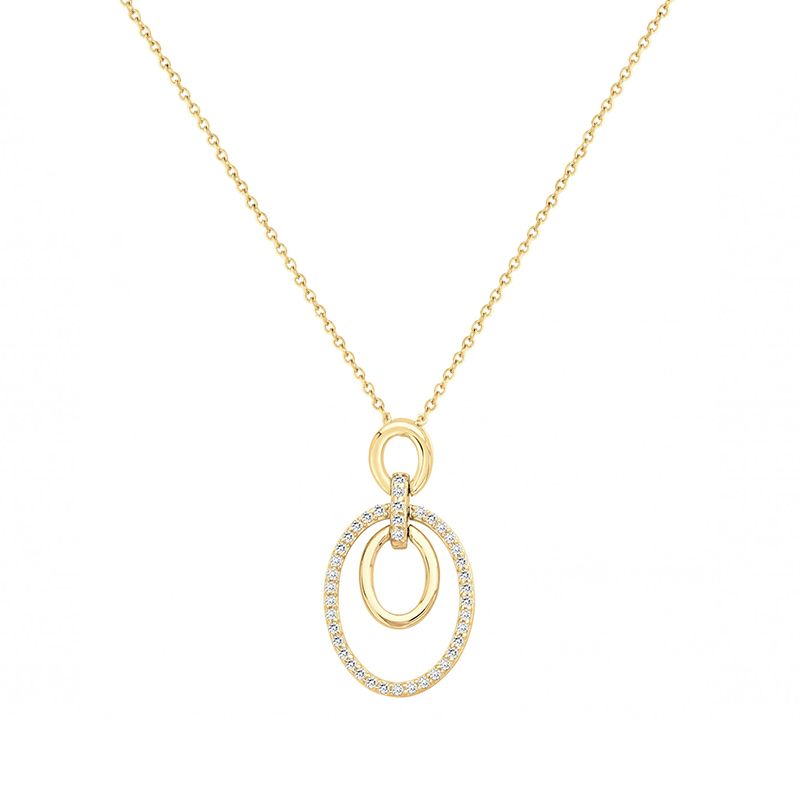 Collier femme ovales empierrés edora plaque or et oxydes - colliers-femme - edora