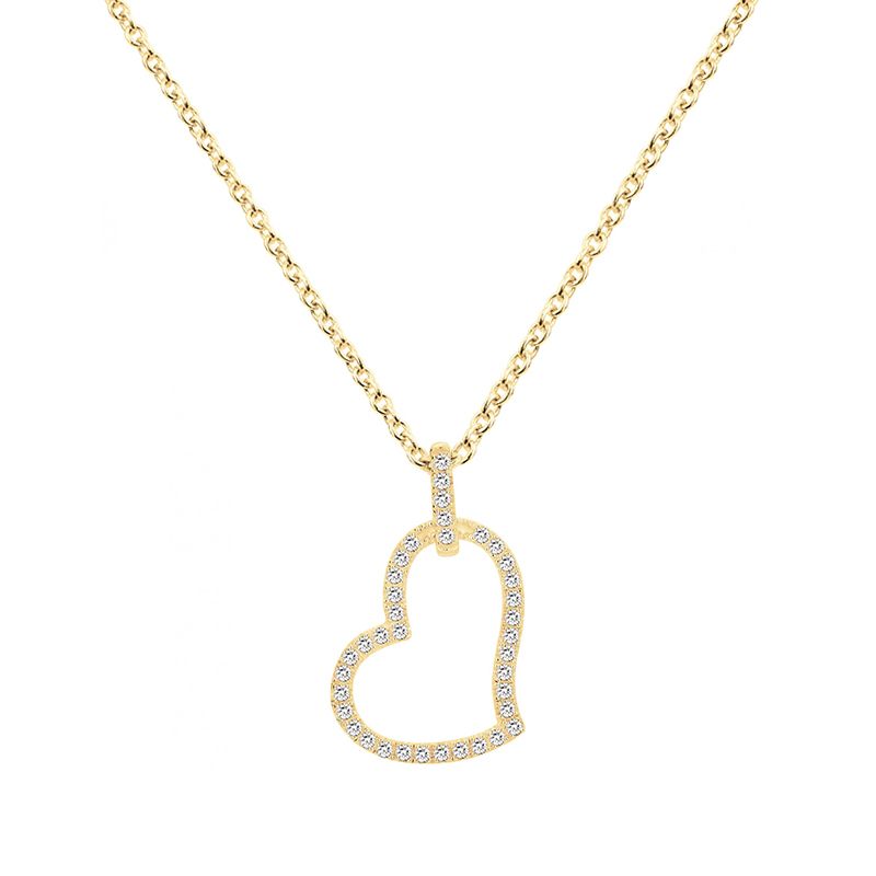 Collier femme coeur edora plaque or et oxydes - colliers-femme - edora