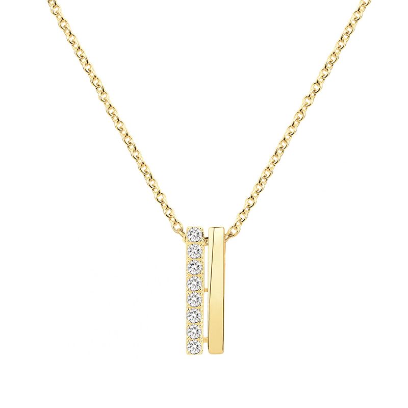 Collier femme barrettes edora plaque or et oxydes - colliers-femme - edora