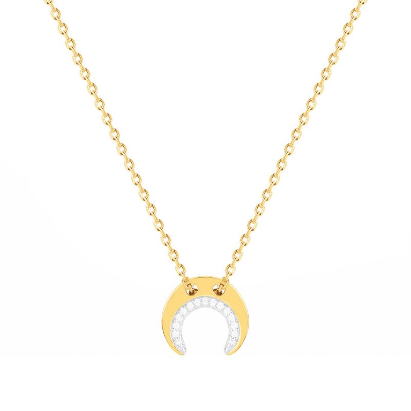 Collier femme croissant empierré edora plaque or et oxydes - colliers-femme - edora