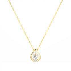 Collier femme poire edora plaque or et oxydes - colliers-femme - edora - 0