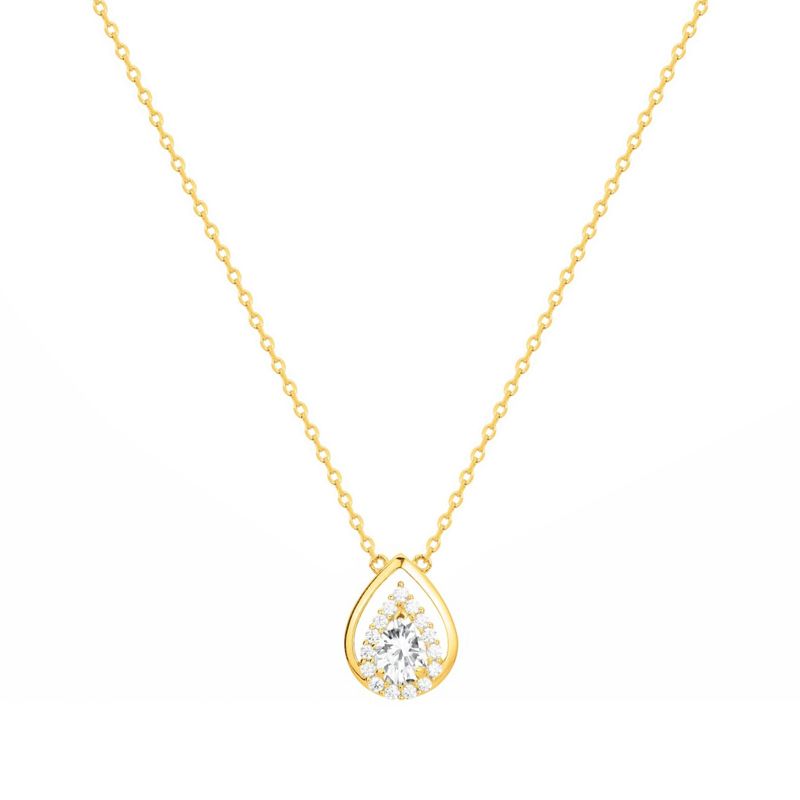 Collier femme poire edora plaque or et oxydes - colliers-femme - edora