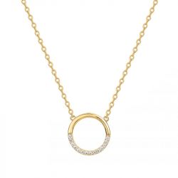 Collier femme cercle edora plaque or et oxydes - colliers-femme - edora - 0