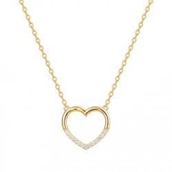 Collier femme coeur empierré edora plaque or et oxydes - fete-des-meres - edora - 0